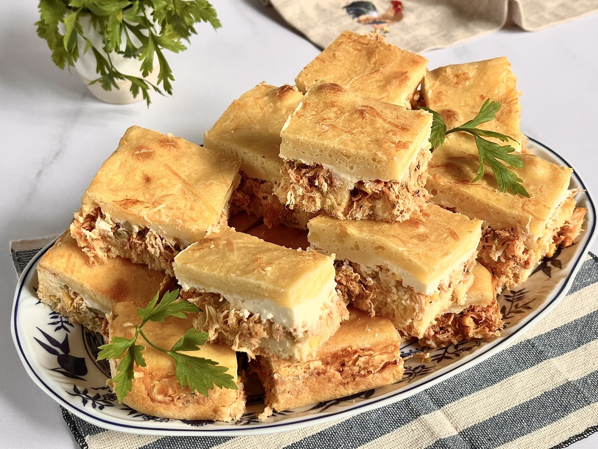 Torta de frango de liquidificador cremosa