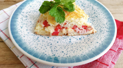 Torta de frigideira de presunto e queijo