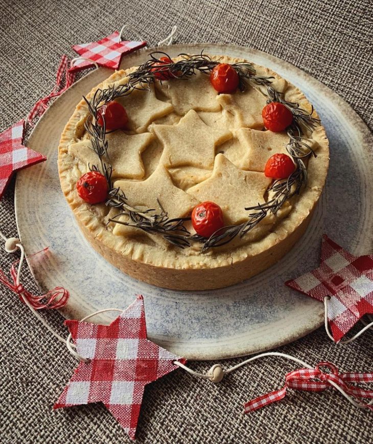 Torta de grão-de-bico com creme de castanha