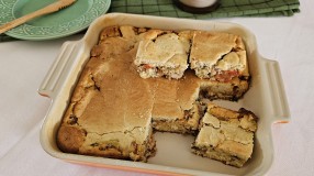 Torta de sardinha com aveia